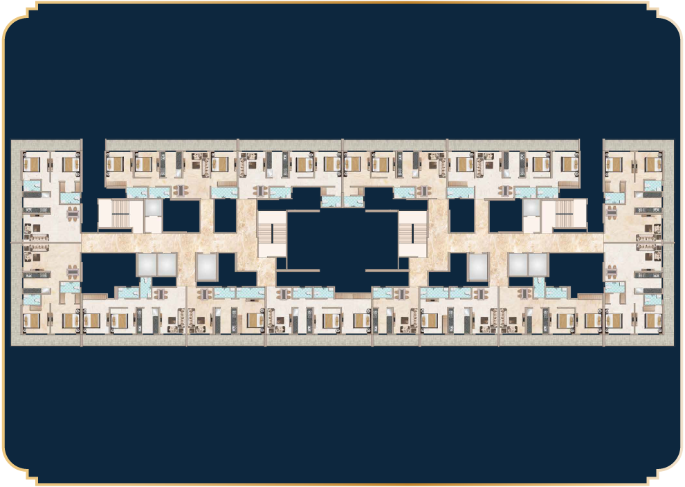 Detailed architectural floor plan of MM Valley flat with living, dining, kitchen, and bedrooms
