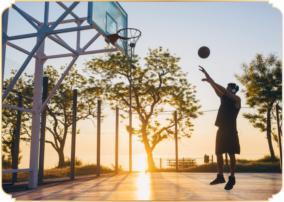 Residents enjoying different sports on the multipurpose court at MM Valley